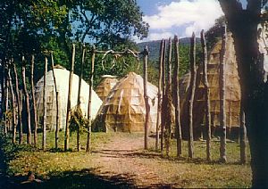 Native American palisade as it looked in 1215